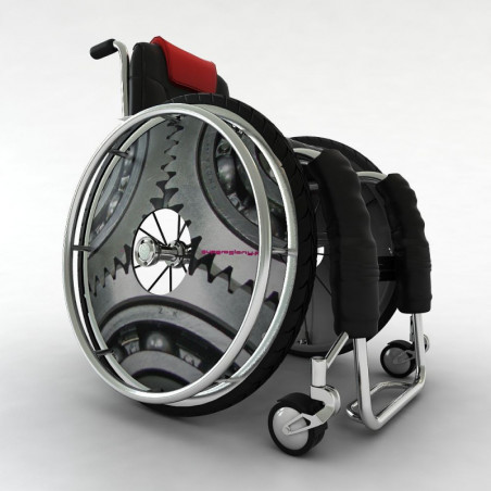 Wheelchair wheel spoke cover steel gears