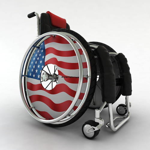 Wheelchair Wheel Cover US Flag