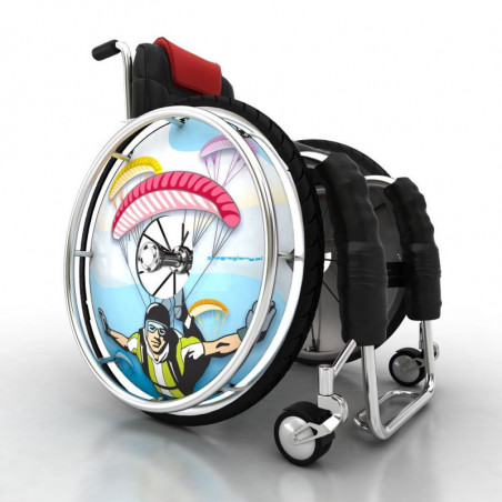 Wheelchair spoke cover parachutist