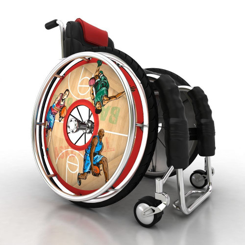 Wheelchair spoke cover basketball