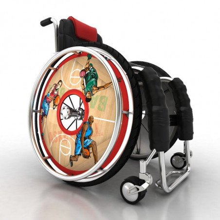 Wheelchair spoke cover basketball