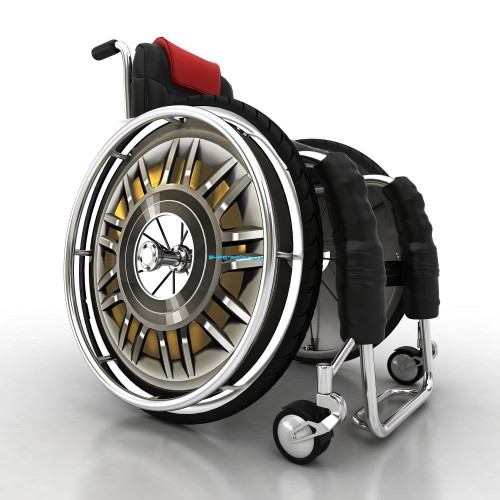 Wheelchair wheel cover, alloy rim, retro style