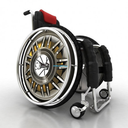 Wheelchair wheel cover, alloy rim, retro style