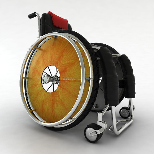 Juicy orange wheelchair wheel covers