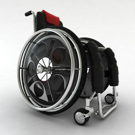 Wheelchair wheel cover black alloy rim for quad bike