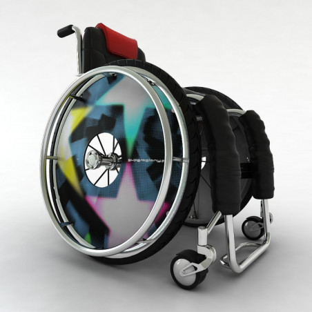 Wheelchair wheel cover colorful disco stars