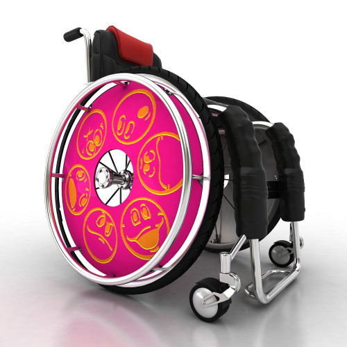 Wheelchair wheel cover emoji