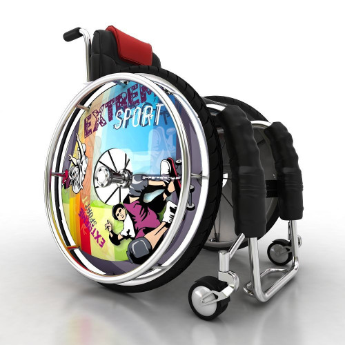 Wheelchair wheel cover for skateboarding - Skateboarding