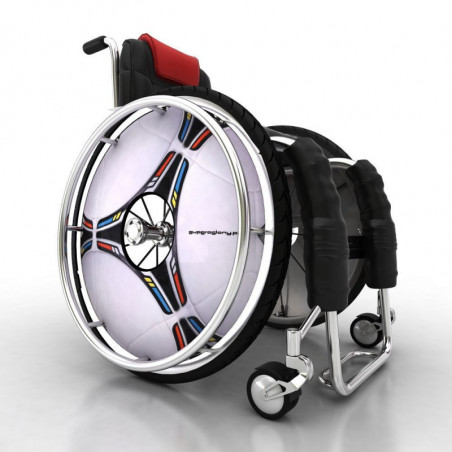 Wheelchair wheel cover with Euro 2012 ball