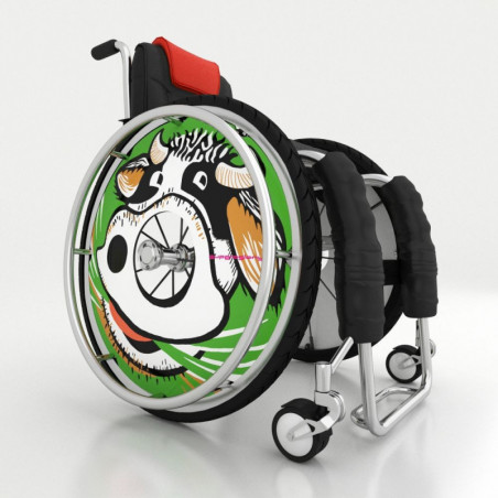 Spotted cow wheelchair wheel spoke cover