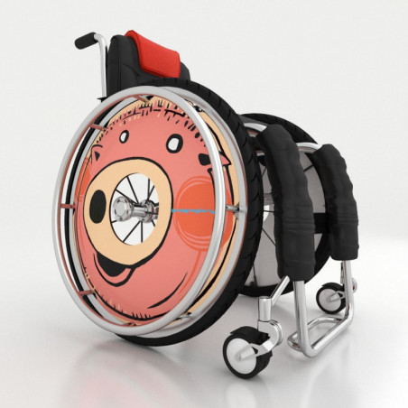 Pink Pig Wheelchair Spoke Cover