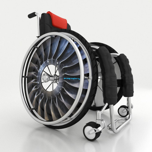 Wheelchair wheel spoke cover, aircraft turbine rotor
