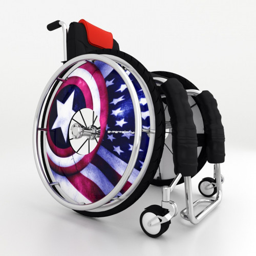 Captain America Flag Wheelchair Wheel Spoke Cover