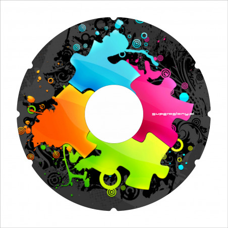 Wheelchair spoke cover colorful puzzle