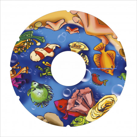 Wheelchair wheel cover colorful world in the aquarium