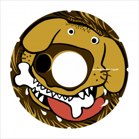 Wheelchair spoke cover, brown dog