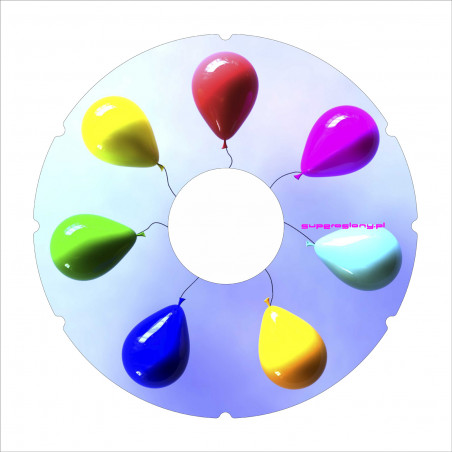 Wheelchair wheel spoke covers, colorful balloons