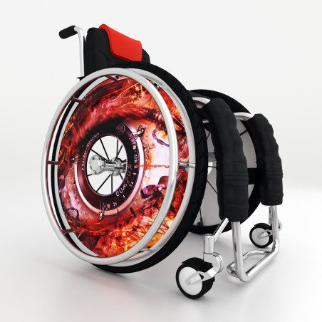 Wheelchair spoke cover mechanical digital eye