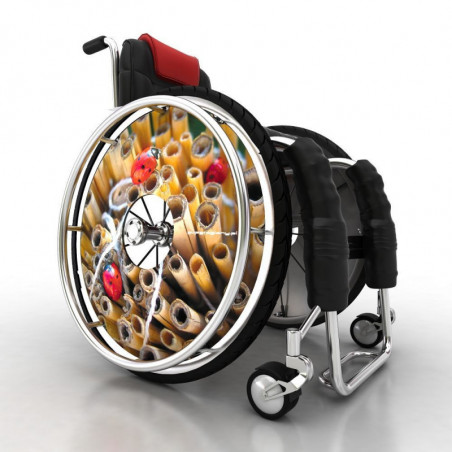 Red Ladybug Wheelchair Spoke Covers