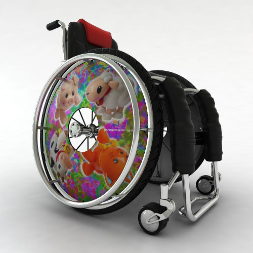 Wheelchair wheel spoke covers plastic animals