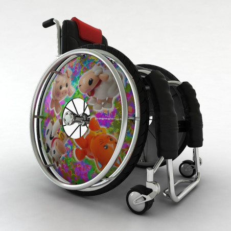 Wheelchair wheel spoke covers plastic animals